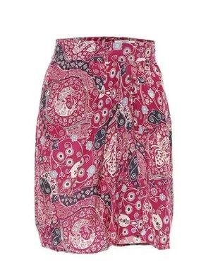 ISABEL MARANT ÉTOILE Cegart Paisley-Print Miniskirt Fushia Viscose Rayon